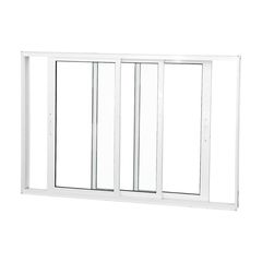 Janela de Correr 3 Folhas Moveis Vidro Liso Branca 100x150