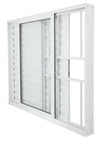 Veneziana 3 Folhas 1 Fixa Vidro Liso com Grade 100x120