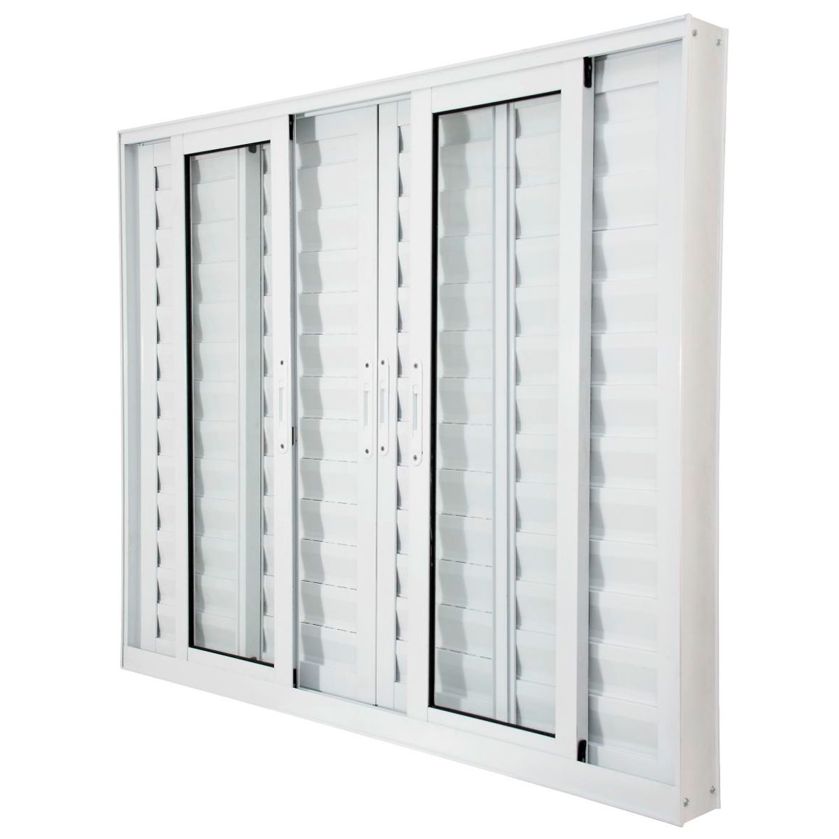 Veneziana 6 Folhas 2 Fixa Vidro Liso Branca 100x120, marca  - Foto Principal
