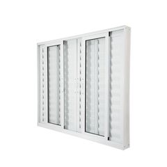 Veneziana 6 Folhas 2 Fixa Vidro Liso Branca 100x200