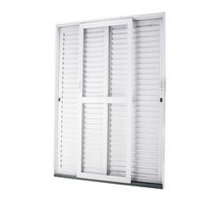 Porta Balcao 3 Folhas Moveis Vidro Liso Branca 210x120