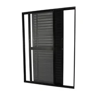Porta Balcao Veneziana 3 Folhas Moveis Vidro Liso Black 210x150