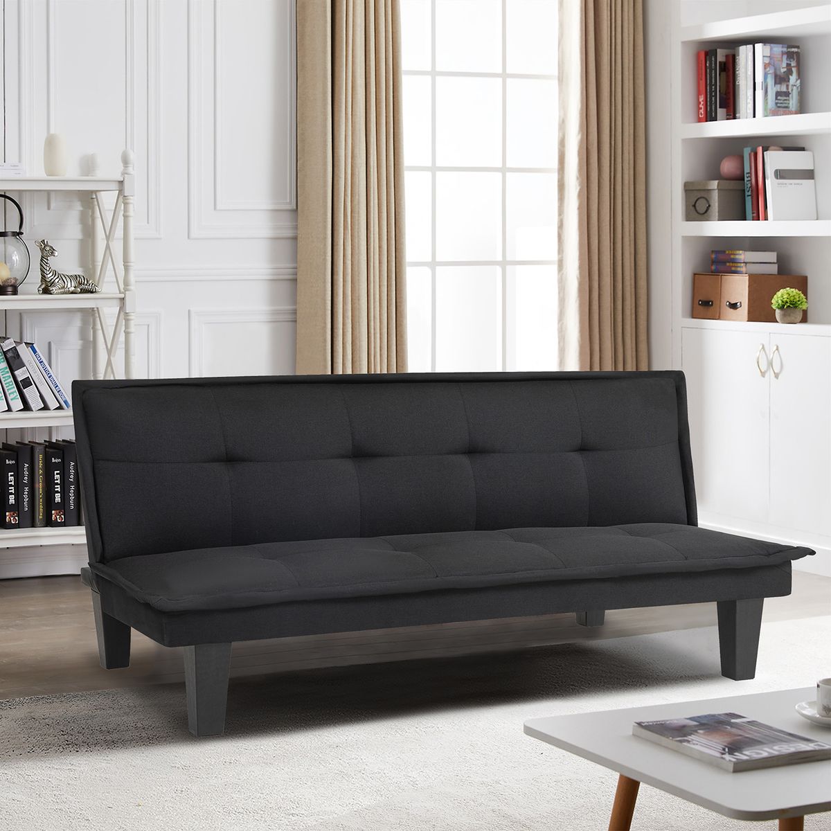 Sofá Cama 2 Lugares Preto Kald 165 Cm Just Home Collection, marca Just Home Collection - Foto Principal