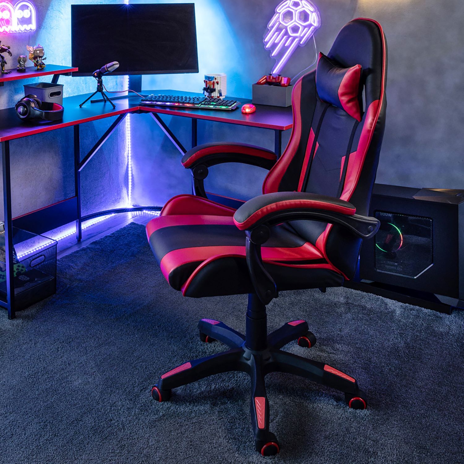 Cadeira Gamer Neo Vermelha e Preta Just Home Collection | Sodimac