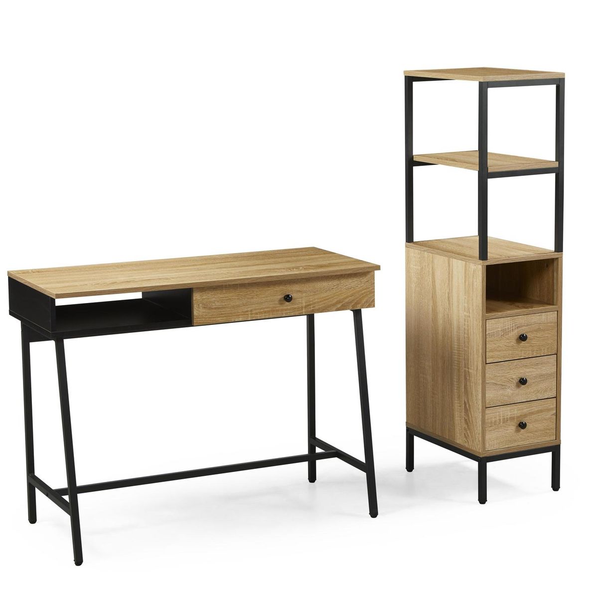 Conjunto Escritório Mesa e Estante com Gavetas Santana, marca Just Home Collection - Foto Principal