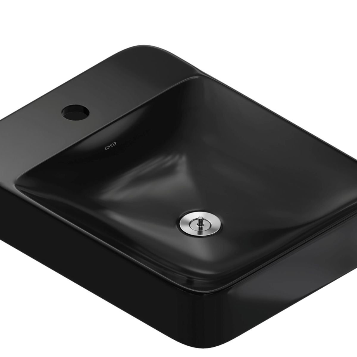 Cuba de Apoio com Mesa Retangular Preta 44x35cm Vox Flow Kohler, marca Kohler - Foto Principal