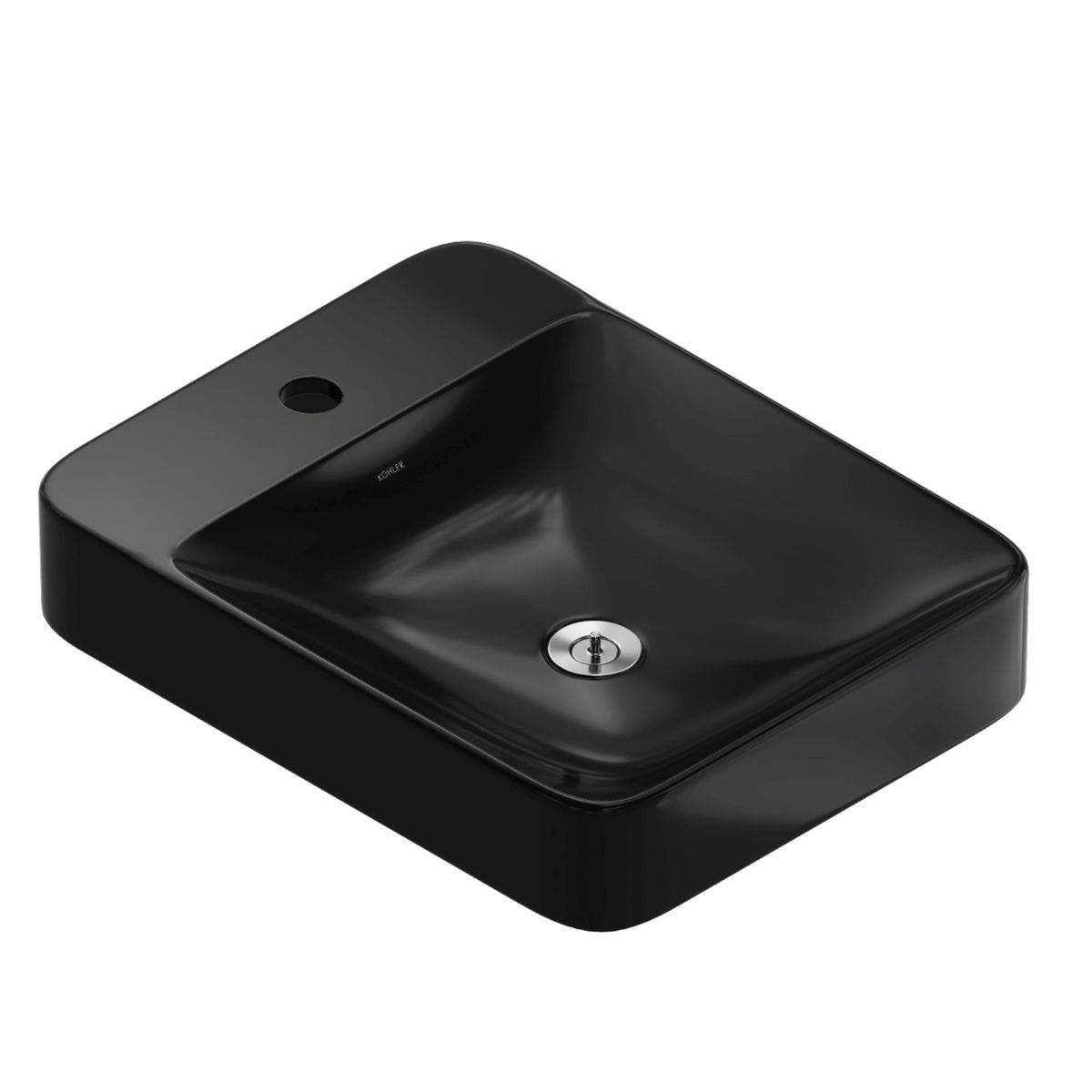Cuba de Apoio com Mesa Retangular Preta 44x35cm Vox Flow Kohler, marca Kohler - Foto Principal