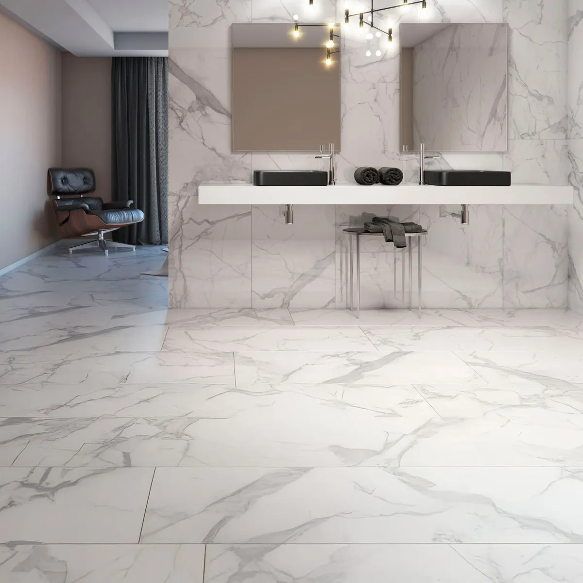 Pocelanato Statuário Classico Branco Polido Retificado Interno 60x120cm Caixa 1,44m² Elizabeth, marca Elizabeth - Foto Principal