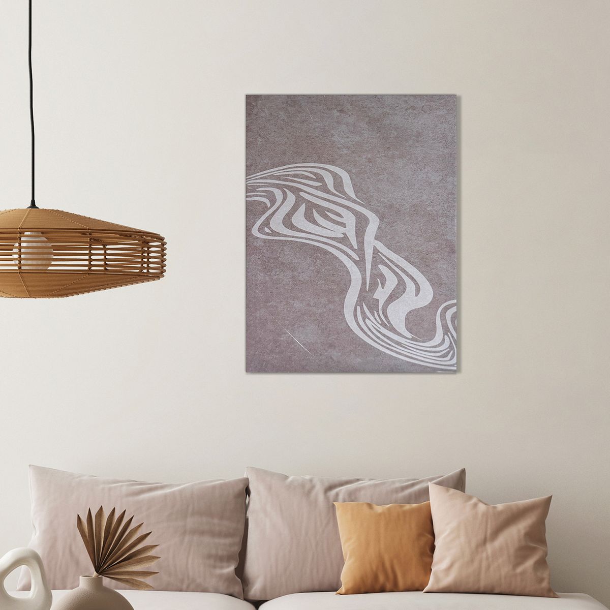 Quadro 30x40 Abstrato Bege e Branco 3 Just Home Collection, marca  - Foto 2