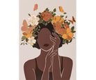 Tela Mulher Floral 50x70 Just Home Collection