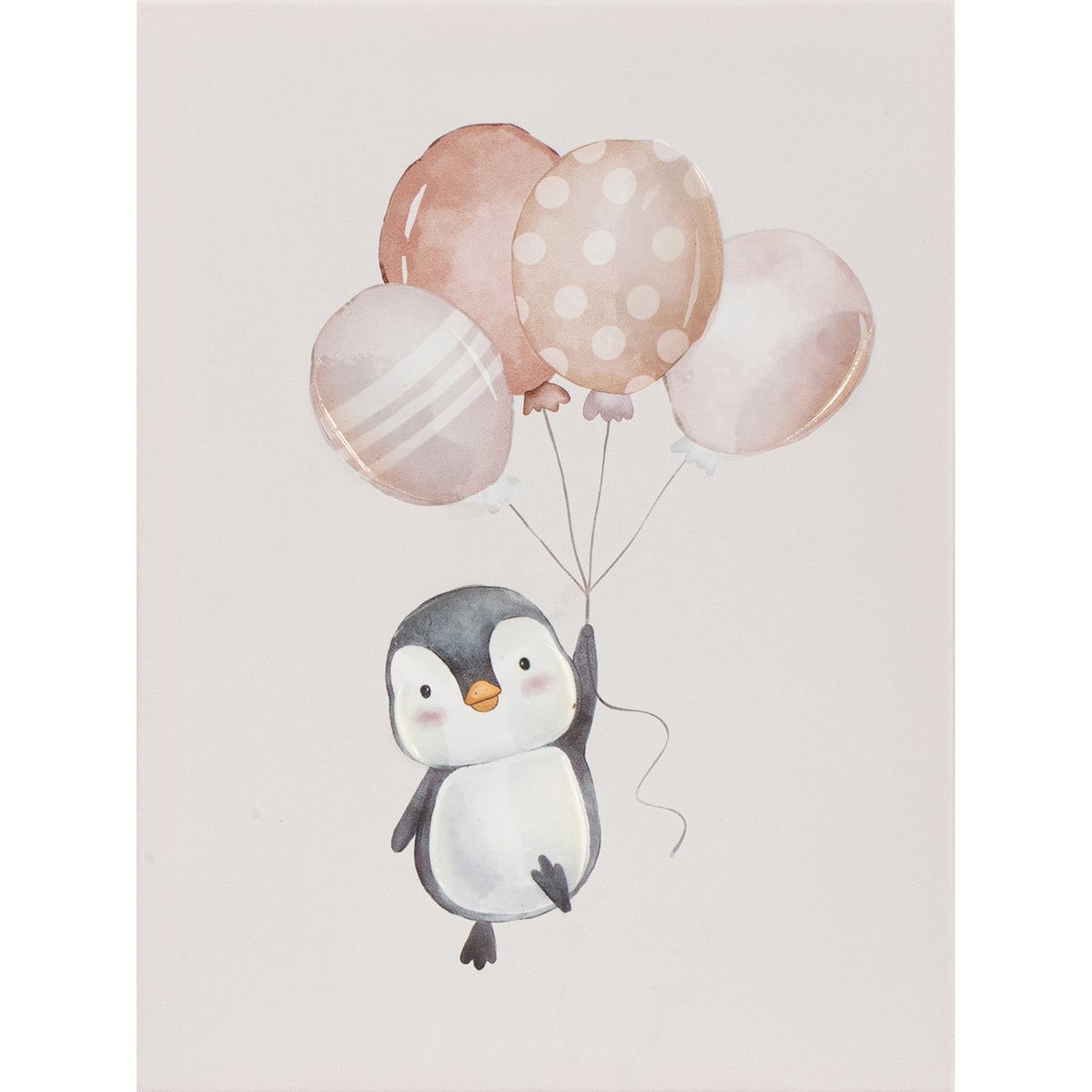 Quadro 30x40cm Bexigas Pinguim Infantil Rosa Just Home Collection, marca Just Home Collection - Foto Principal