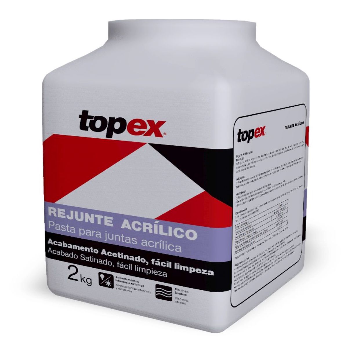 Rejunte Acrílico Cimento Cinza Pote 2 Kg Topex, marca Topex - Foto Principal