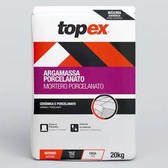 Argamassa para Porcelanato Interna Cinza Saco 20 Kg Topex