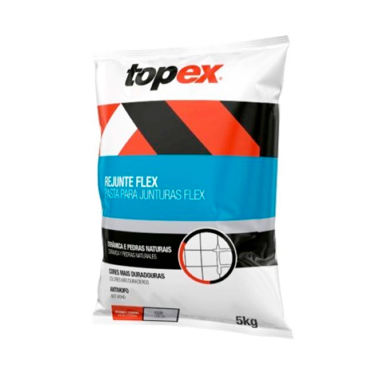 Rejunte Flexivel Cinza Claro Saco 5 Kg Topex, marca Topex - Foto Principal