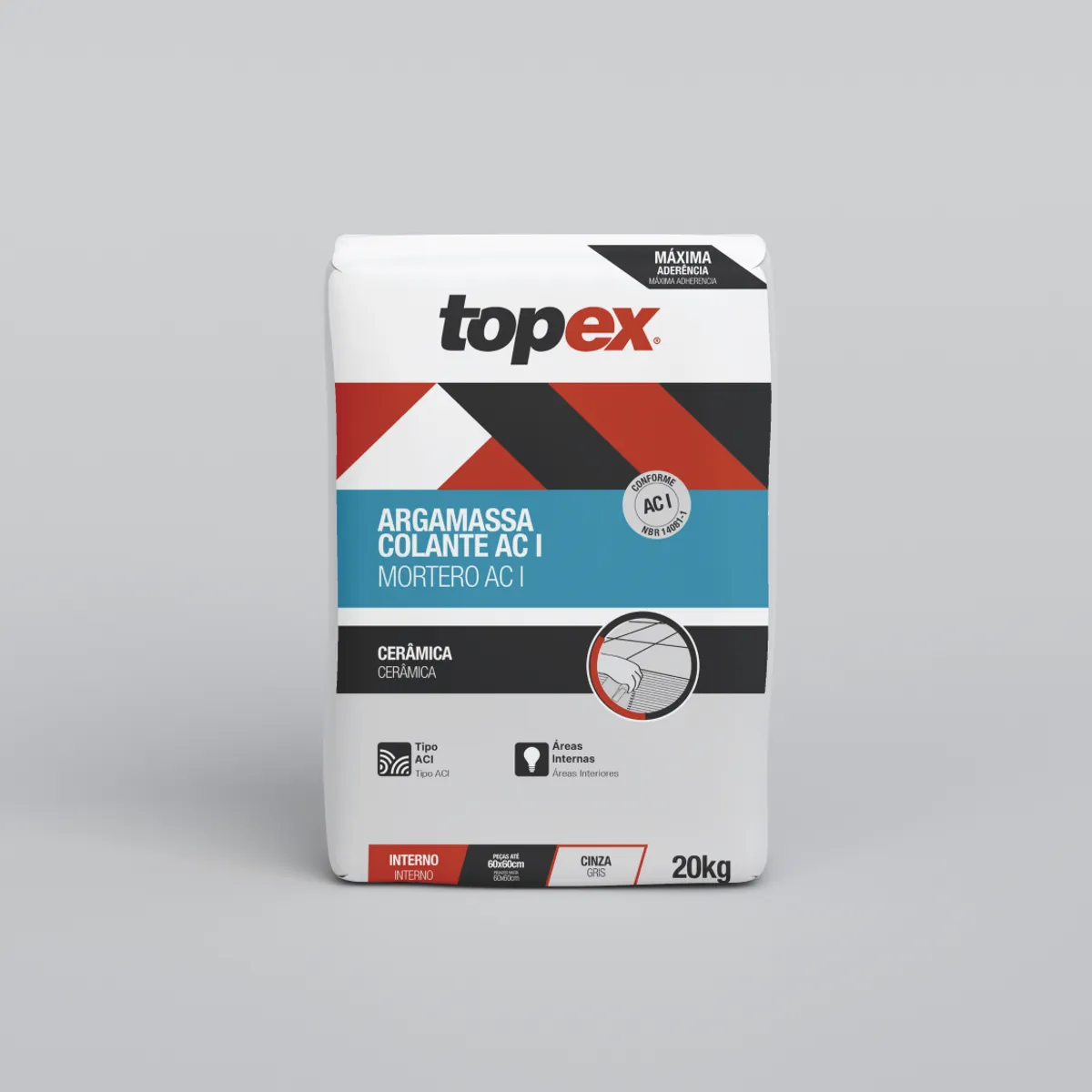 Argamassa Aci Interna Cinza Saco 20 Kg Topex, marca Topex - Foto 2