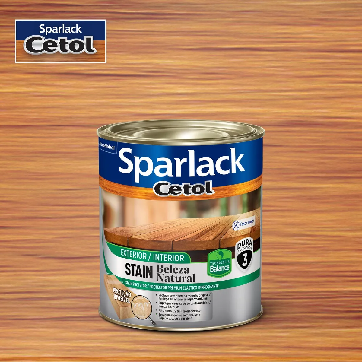 Stain Sparlack Beleza Natural Incolor Fosco 900ml, marca Sparlack Cetol - Foto Principal