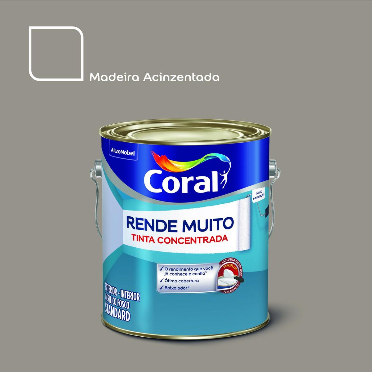 Tinta Acrilica Standard Coral Rende Muito Madeira Acinzentada 3,2l, marca Coral - Foto Principal