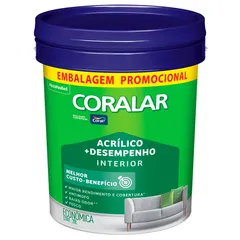 Tinta Econômica Acrílica Fosco + Desempenho Branco Gelo 20l Coralar