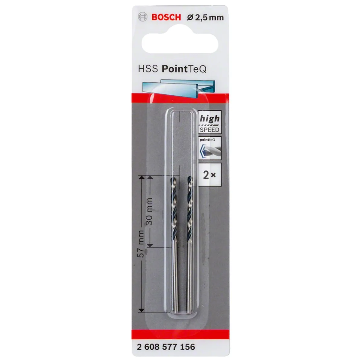 Pacote com 2 Unidades da Broca para Metal Hss-pointteq 2,5mm, marca Bosch - Foto 2