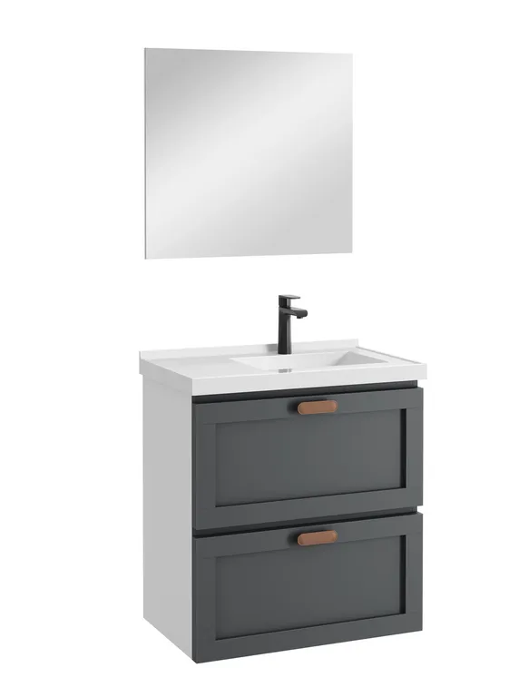 Kit Gabinete para Banheiro Nivus Grafite 66cm - Sodimac.com.br