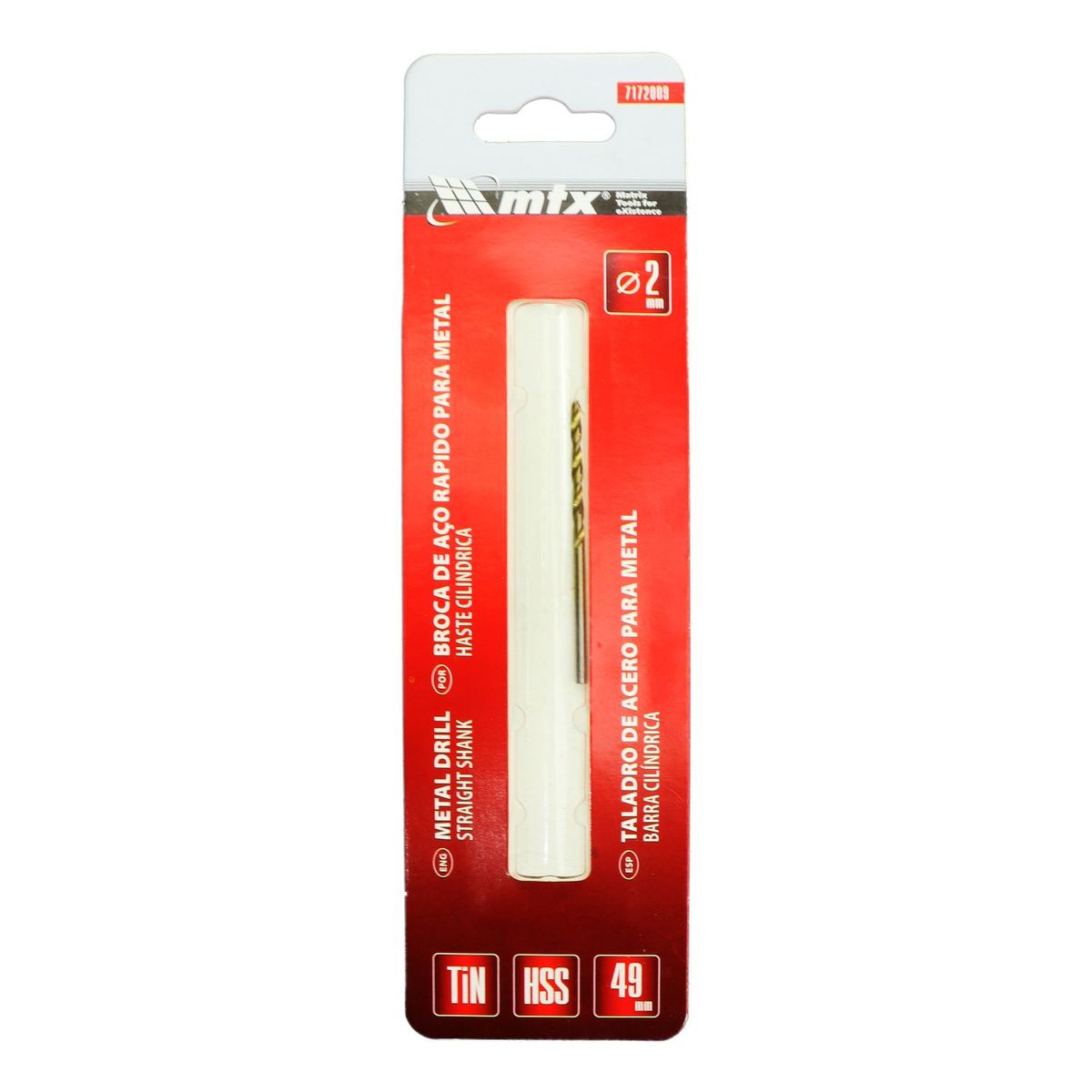 Broca de Aço Rápido para Metal, 2 Mm, Nitreto de Titânio, Haste Cilíndrica, 1 Pçs MTX, marca Mtx - Foto Principal