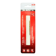 Broca de Aço Rápido para Metal, 2 Mm, Nitreto de Titânio, Haste Cilíndrica, 1 Pçs MTX