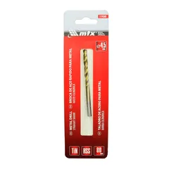 Broca de Aço Rápido para Metal, 4,5 Mm, Nitreto de Titânio, Haste Cilíndrica, 1 Pçs MT