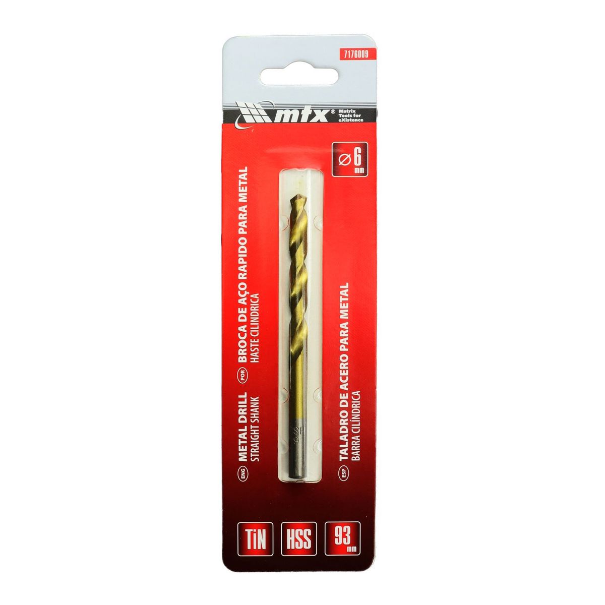 Broca de Aço Rápido para Metal, 6 Mm, Nitreto de Titânio, Haste Cilíndrica, 1 Pçs MTX, marca Mtx - Foto Principal