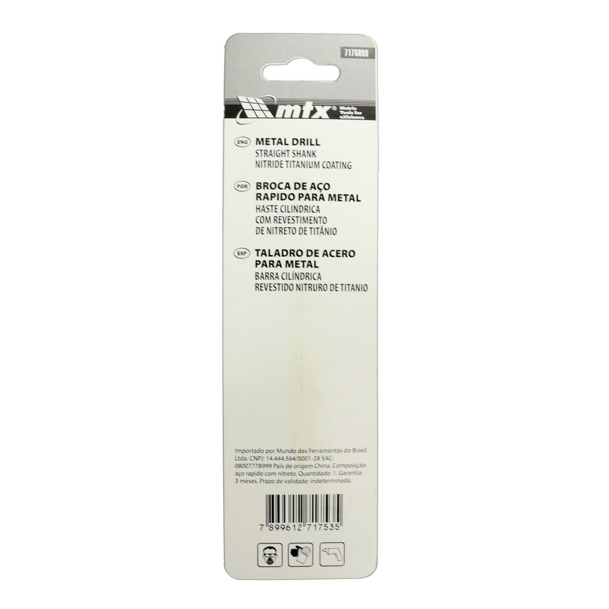 Broca de Aço Rápido para Metal, 6 Mm, Nitreto de Titânio, Haste Cilíndrica, 1 Pçs MTX, marca Mtx - Foto 2