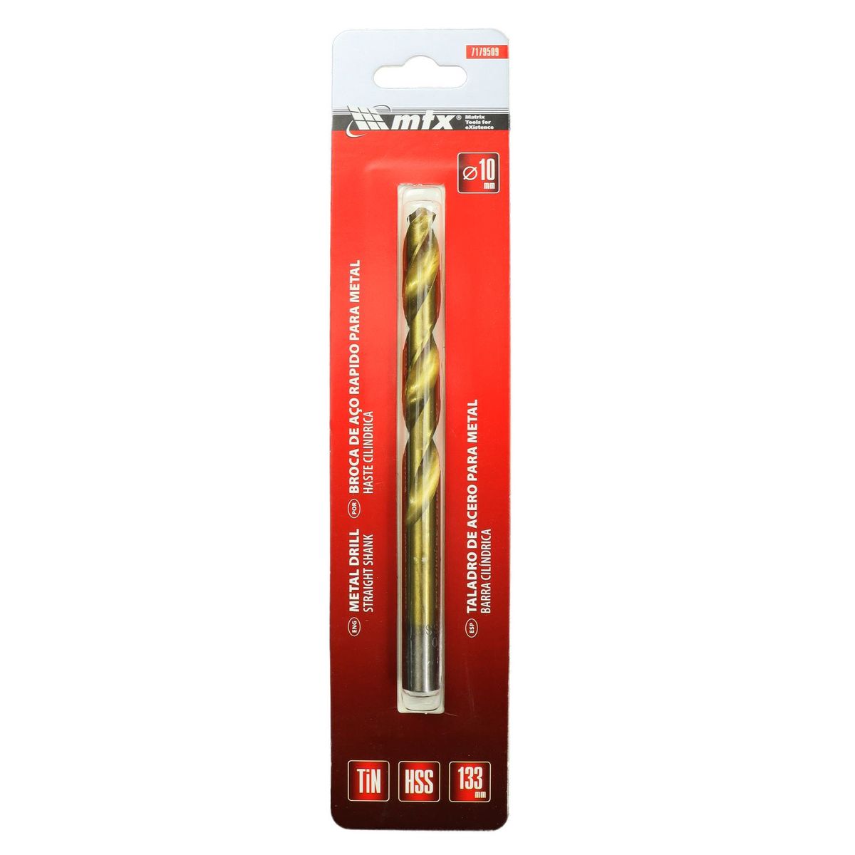 Broca de Aço Rápido para Metal, 10 Mm, Nitreto de Titânio, Haste Cilíndrica, 1 Pçs MTX, marca Mtx - Foto Principal
