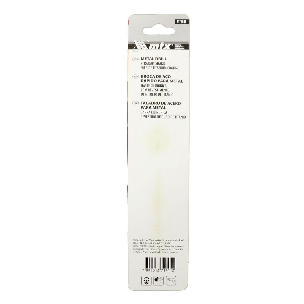 Broca de Aço Rápido para Metal, 12 Mm, Nitreto de Titânio, Haste Cilíndrica, 1 Pçs MTX, marca Mtx - Foto 2