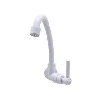 Torneira de Pia para Cozinha de Abs Branco  com  1/4v,  Arejador e  Volante C29 Bognar Metais