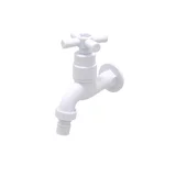 Torneira de Jardim  em Abs Branco  1/4v,  com Bico  e  Volante C31 Bognar Metais