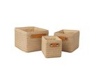 Conjunto 3 Cestos Tecido Bege Just Home Collection