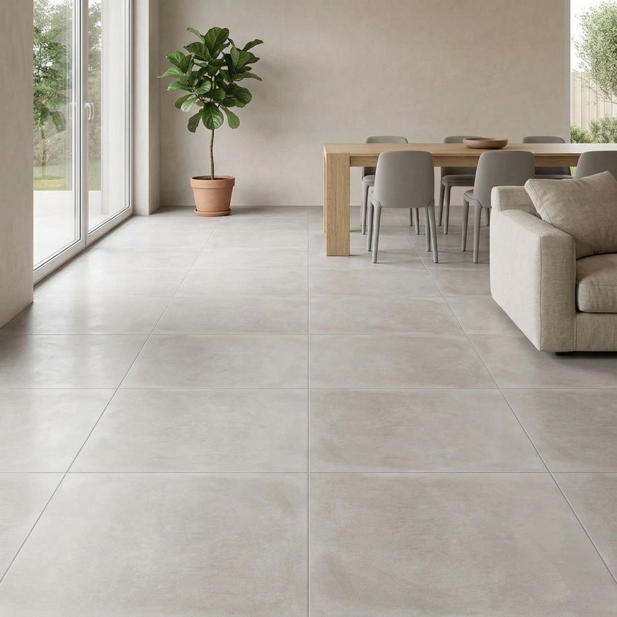 Porcelanato Acetinado Esmaltado Cinza 90x90cm Portobello Retificado Caixa 2,42m² Nord Ris, marca Portobello - Foto 2