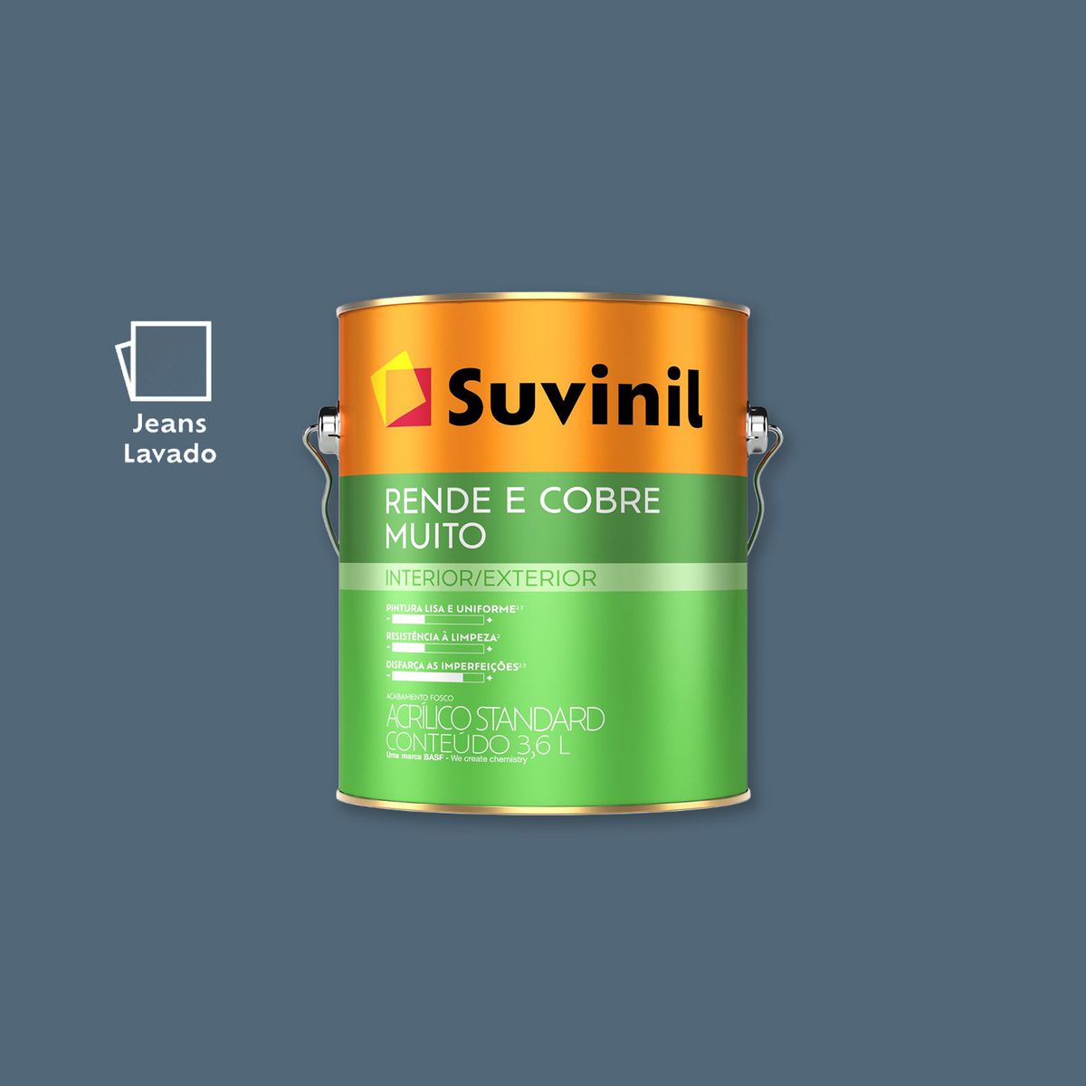 Suvinil Rende e Cobre Muito Fosco 3,6l Jeans Lav Suvinil, marca Suvinil - Foto 2