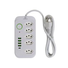 Filtro Linha 5t Biv 10a + 1 Porta Tipo c + 4 Portas Usb Dualcomp