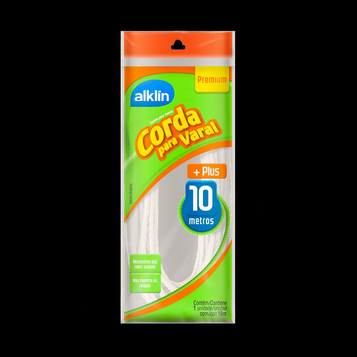 Fio trançado, com alta resistência, disponível na cor branca. Uso interno e externo, com proteção UV que protege os fios e não mancham as roupas., marca Alklin - Foto Principal