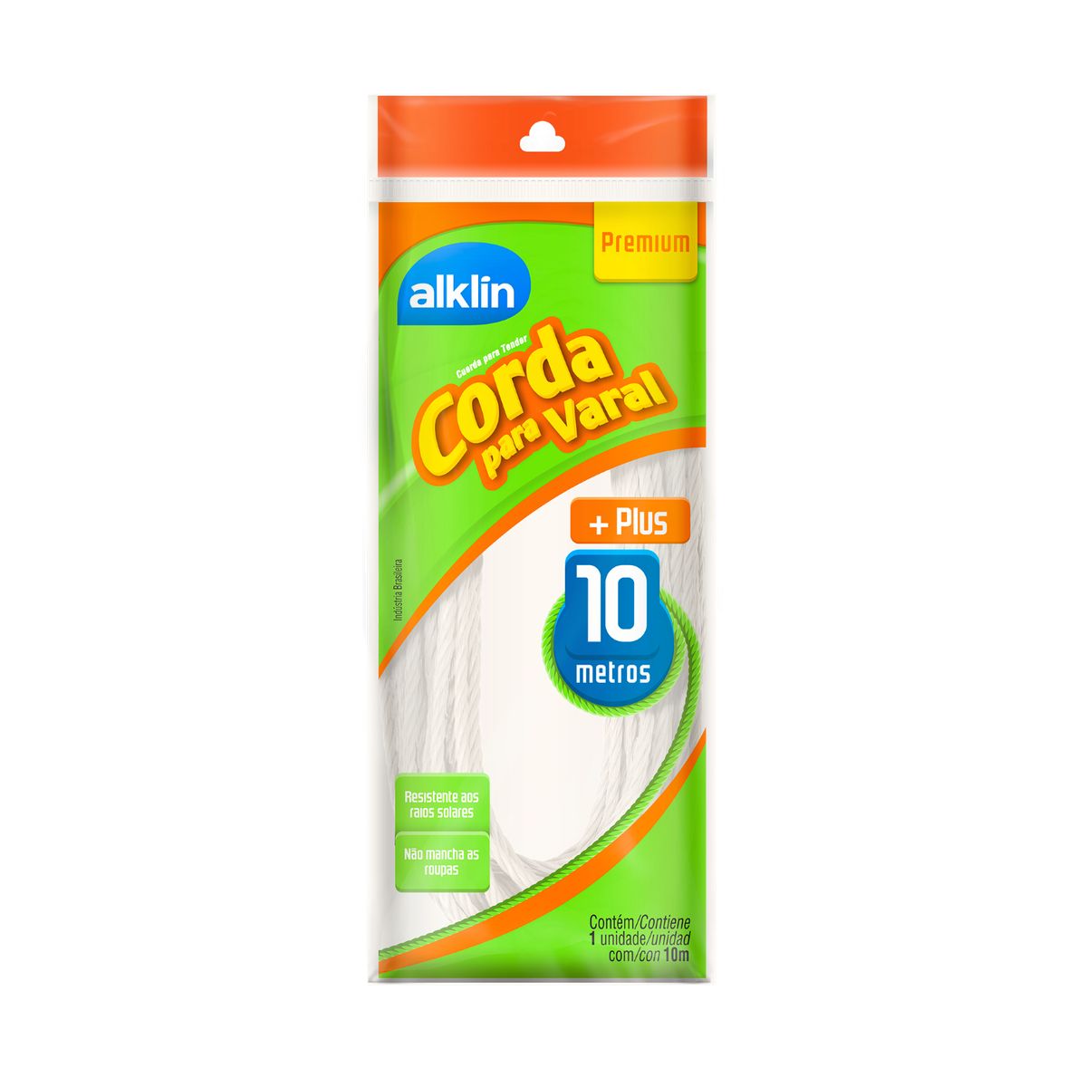 Fio trançado, com alta resistência, disponível na cor branca. Uso interno e externo, com proteção UV que protege os fios e não mancham as roupas., marca Alklin - Foto Principal
