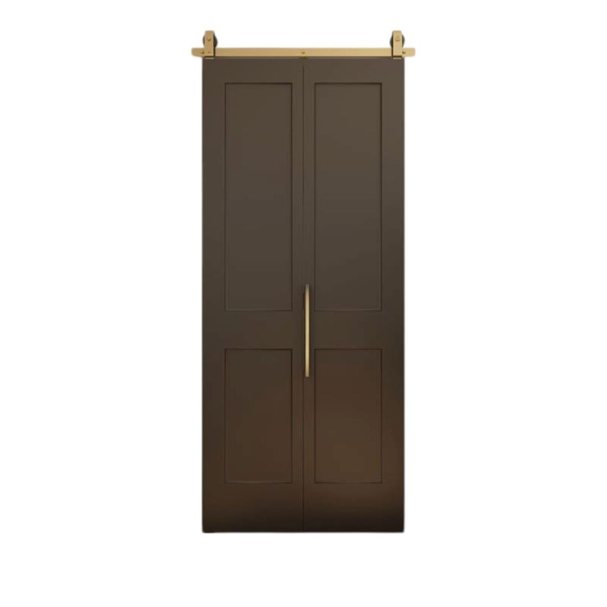 Porta Deslizante e Basculante Preta com Kit Ferragem e Puxador Dourado 228x101cm Holztek, marca Holztek - Foto Principal