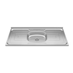 Pia de Aço Inox com Cuba 120x53cm Prata Ghelplus
