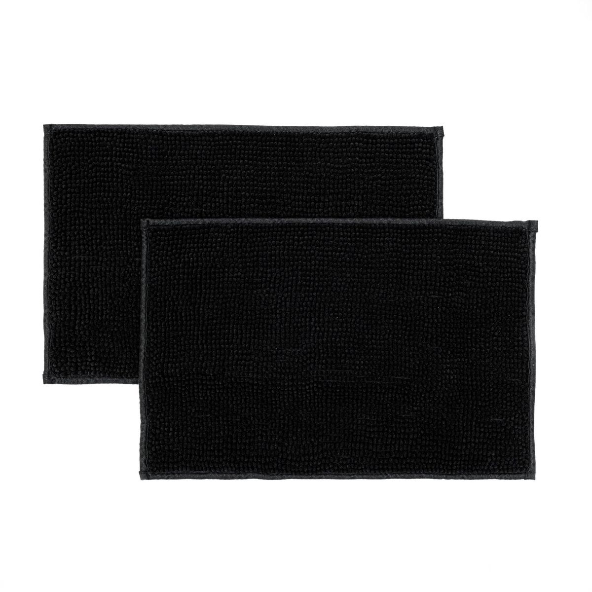 Kit 2 Tapetes de Banheiro Antiderrapante 40x60cm Menorca Preto Just Home Collection, marca Just Home Collection - Foto Principal
