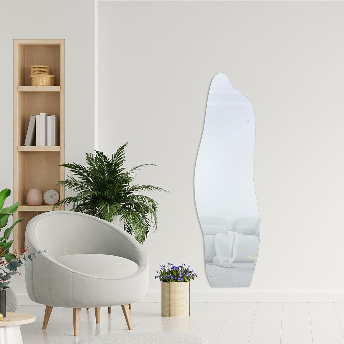Espelho Decorativo 50X160Cm Com Led Organic Shape Just Home Collection, marca  - Foto Principal