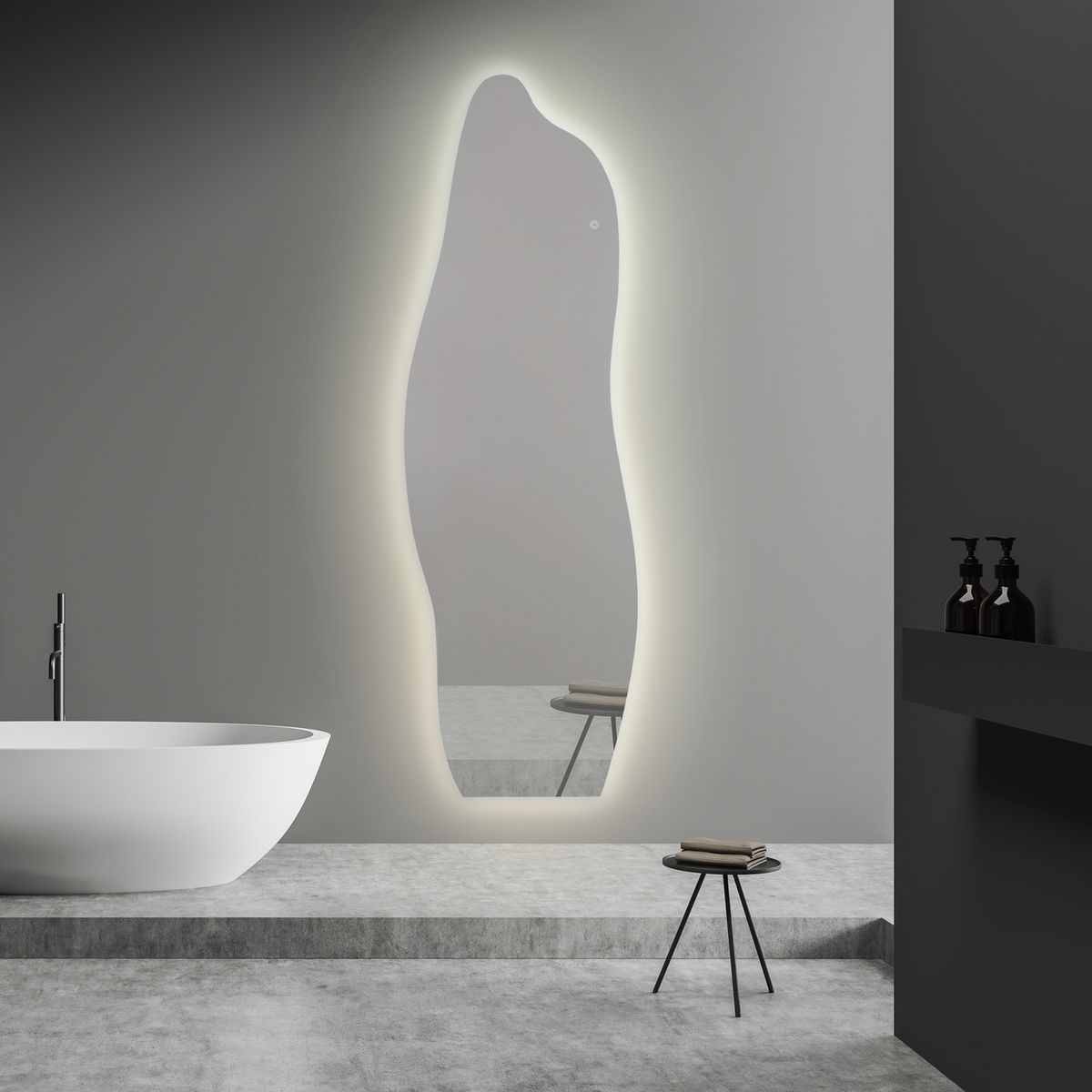 Espelho Decorativo 50X160Cm Com Led Organic Shape Just Home Collection, marca  - Foto 2