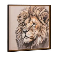 Quadro Canva 60x60cm Leao Fauna Mono Just Home Collection