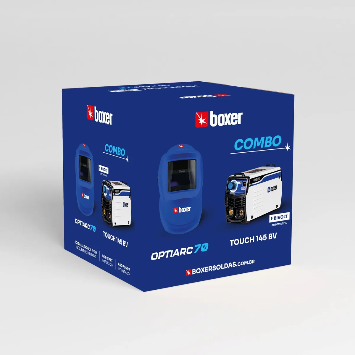 Kit - Inversora de Solda Touch 145 Biv  + Optiarc70 Boxer, marca Boxer - Foto 2