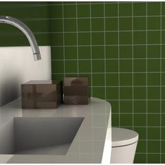 Revestimento Telado Verde Musgo Acetinado Bold Interno 10x10cm Caixa 2,07m² Ceral
