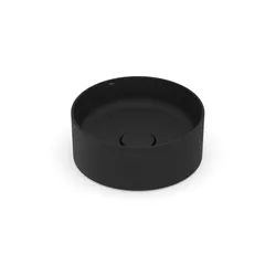 Cuba de Apoio Rendonda Preta Matte 30cm Terra Roca
