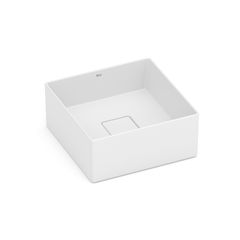 Cuba de Apoio Quadrada Branca Matte 30x30cm T3 Terra Roca