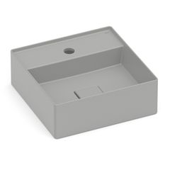 Cuba de Apoio Quadrada Preta Stone 35x35cm T8 Terra Roca